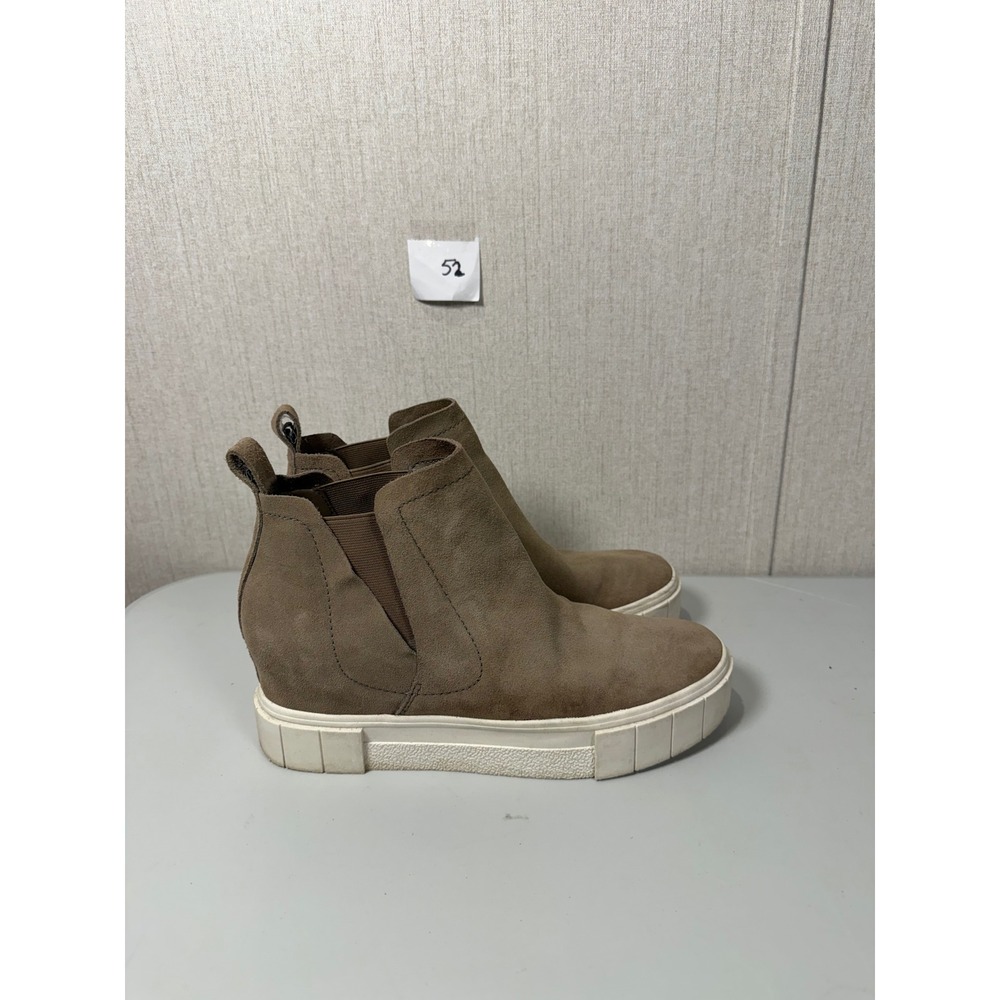 Dolce Vita Zabie Taupe Suede Hidden Wedge‎ Platform Sneakers Womens 9.5M